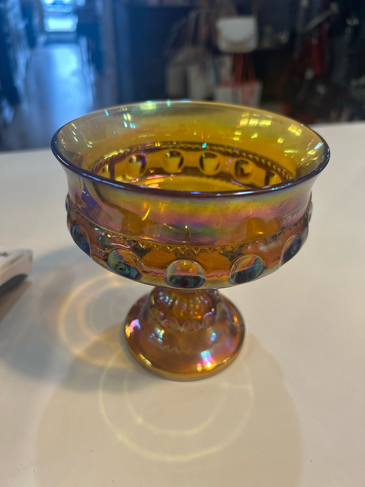 Indiana Amber Cand Dish
