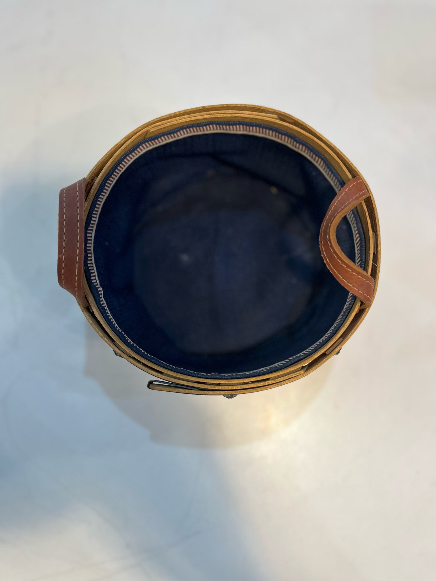 Round Red, White, and Blue Longaberger Basket w/ Star Studs