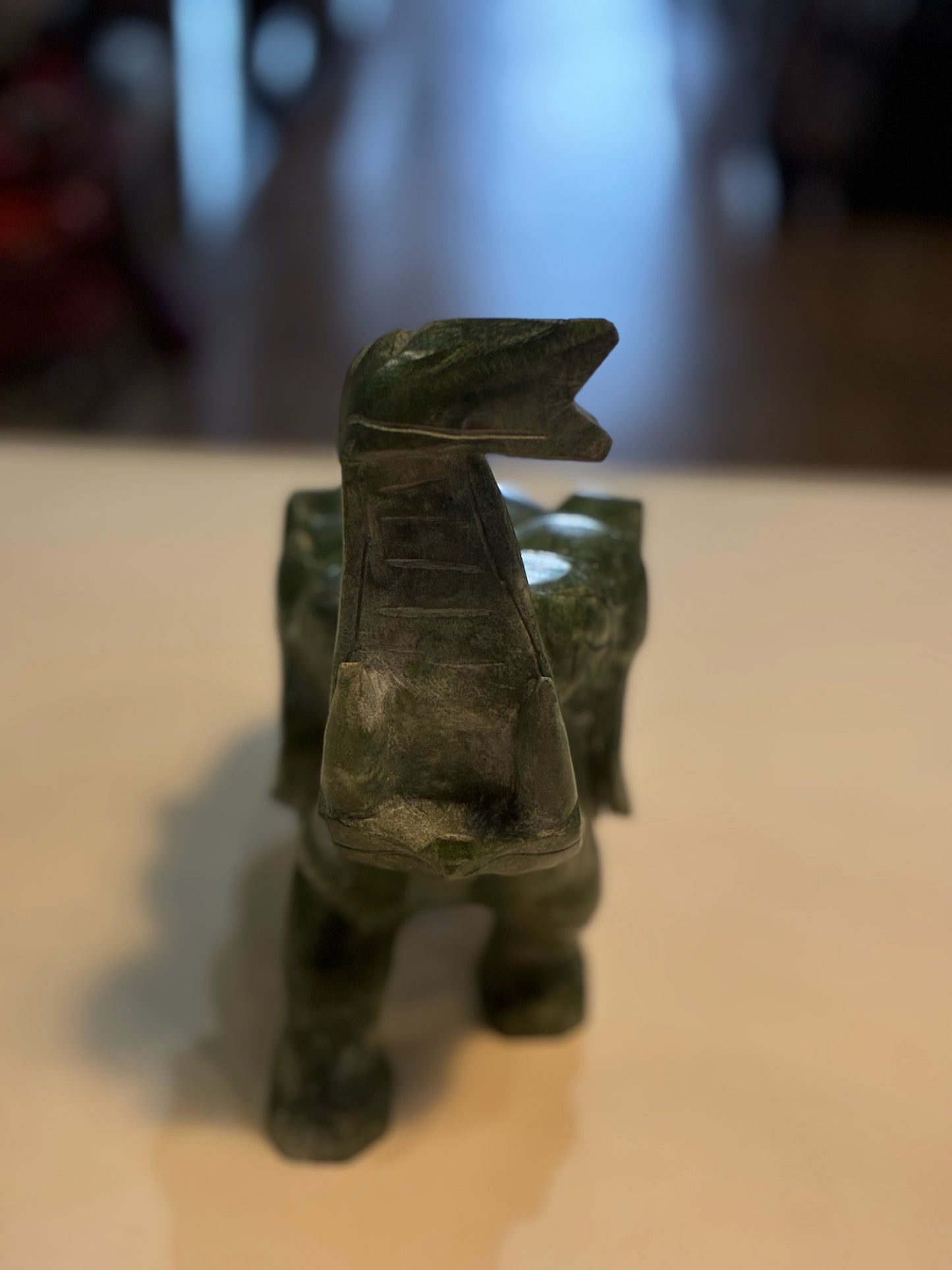 Solid Carved Jade Elephant