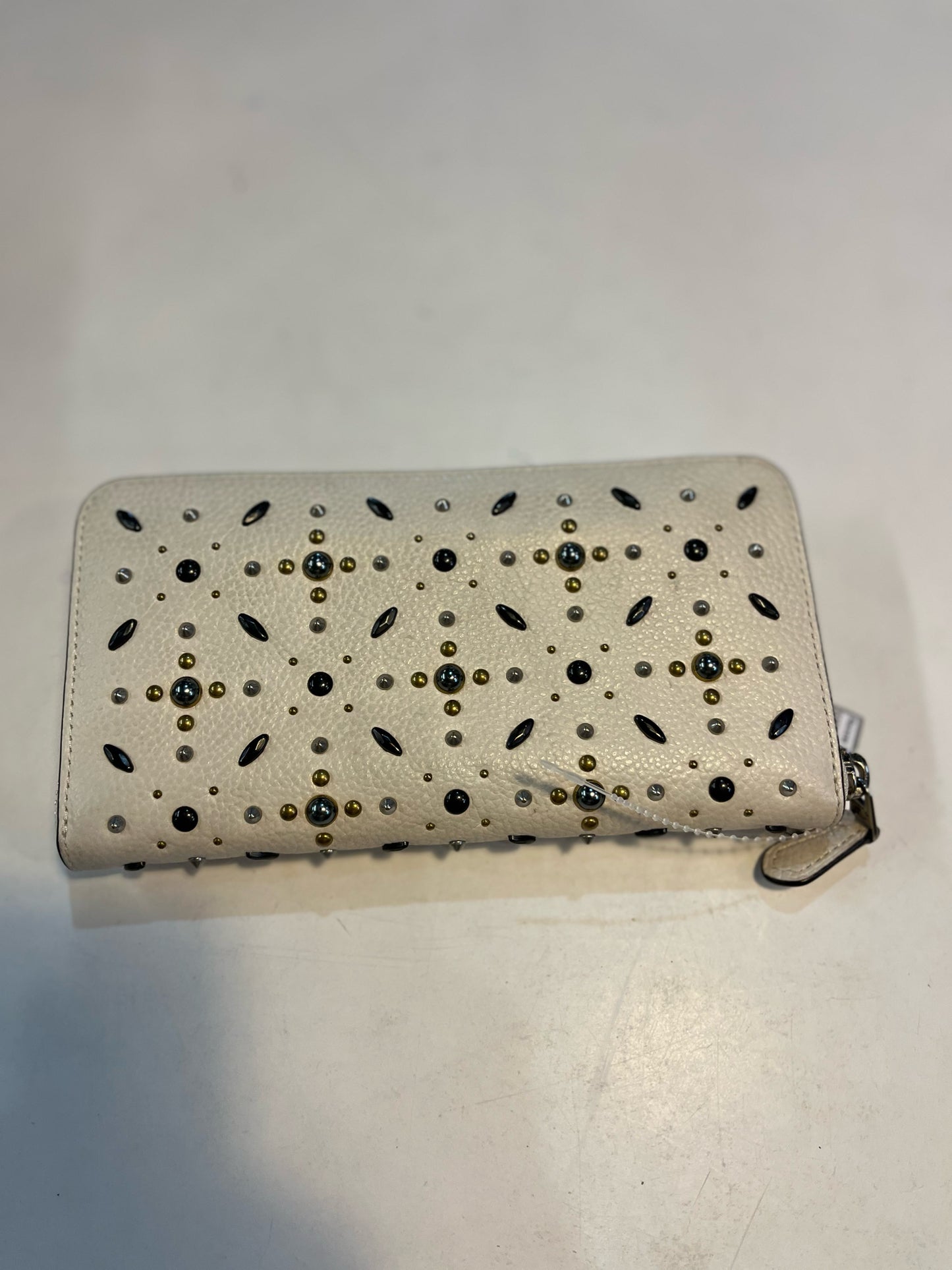 Coach White Studded Wallet