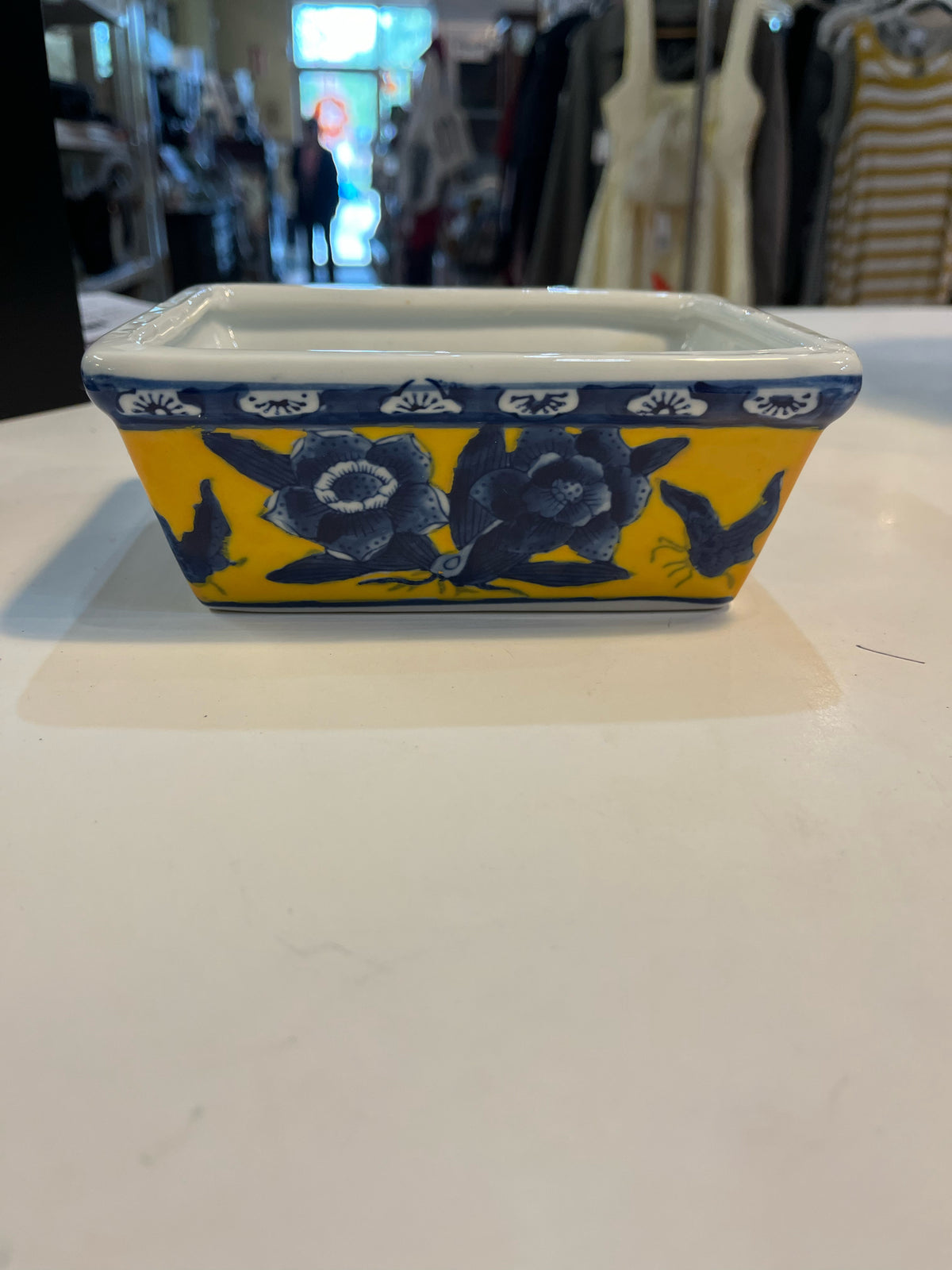 CIC Chinoiserie Yellow Floral Trinket Dish