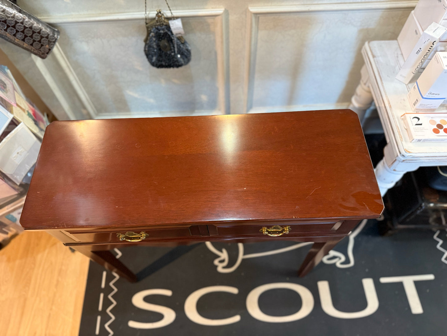 Dark Wood Rectangle Entry Table