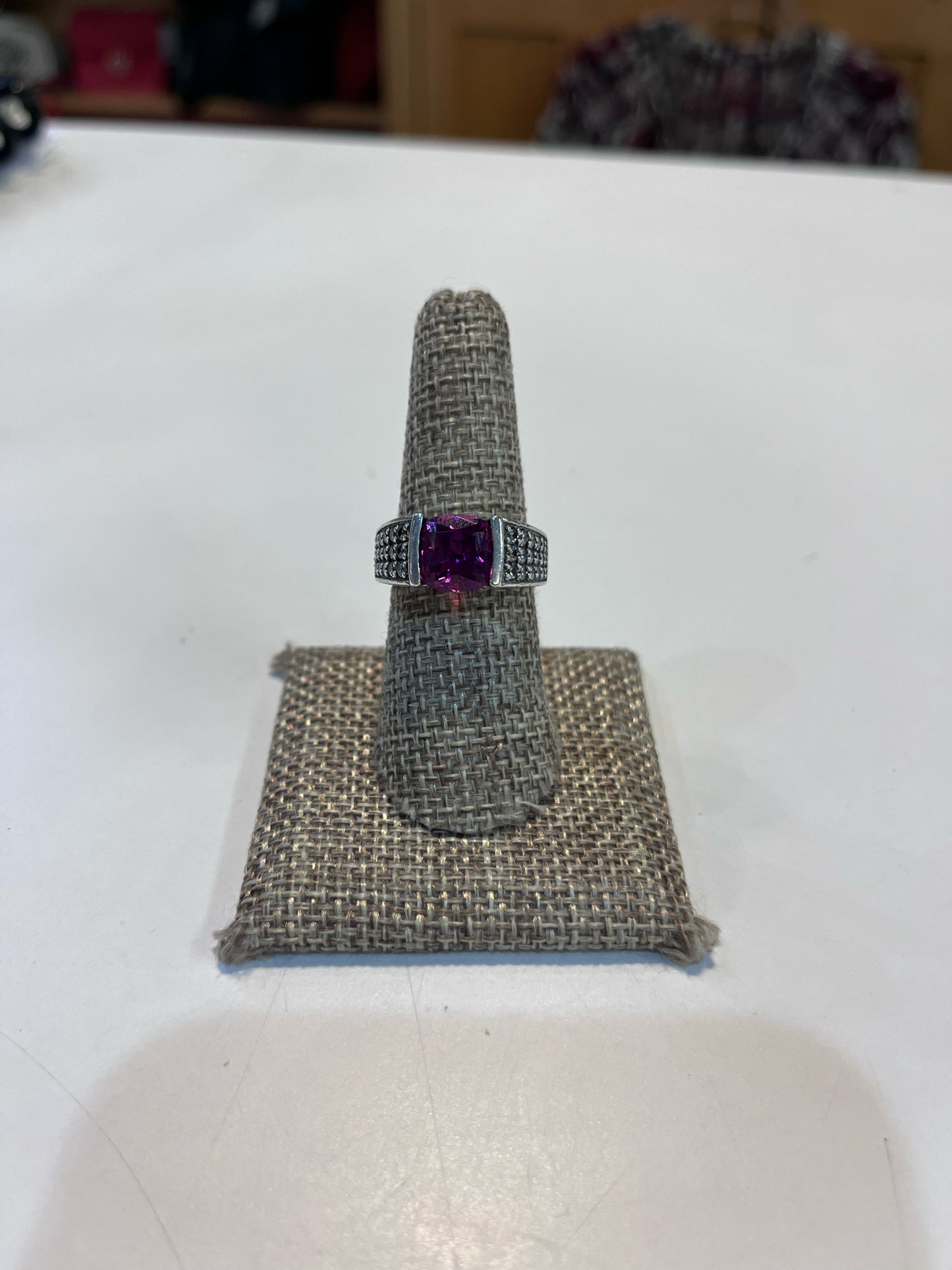 Jean Dousset Raspberry Bezel Stone Ring