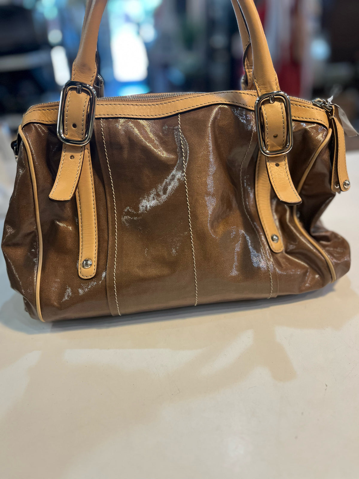 TOD's G line Bauletto Bag Coated Canvas & Leather