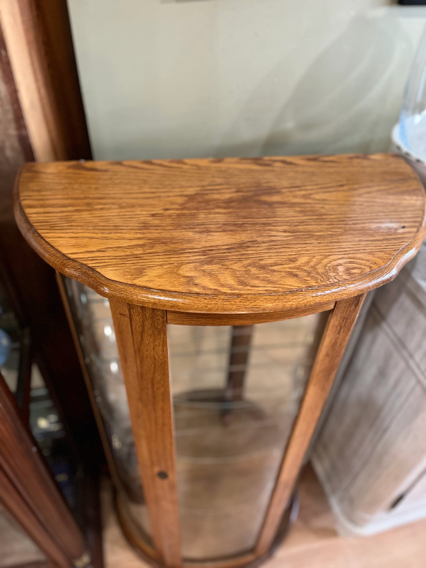 Light Wood & Glass Curio Cabinet
