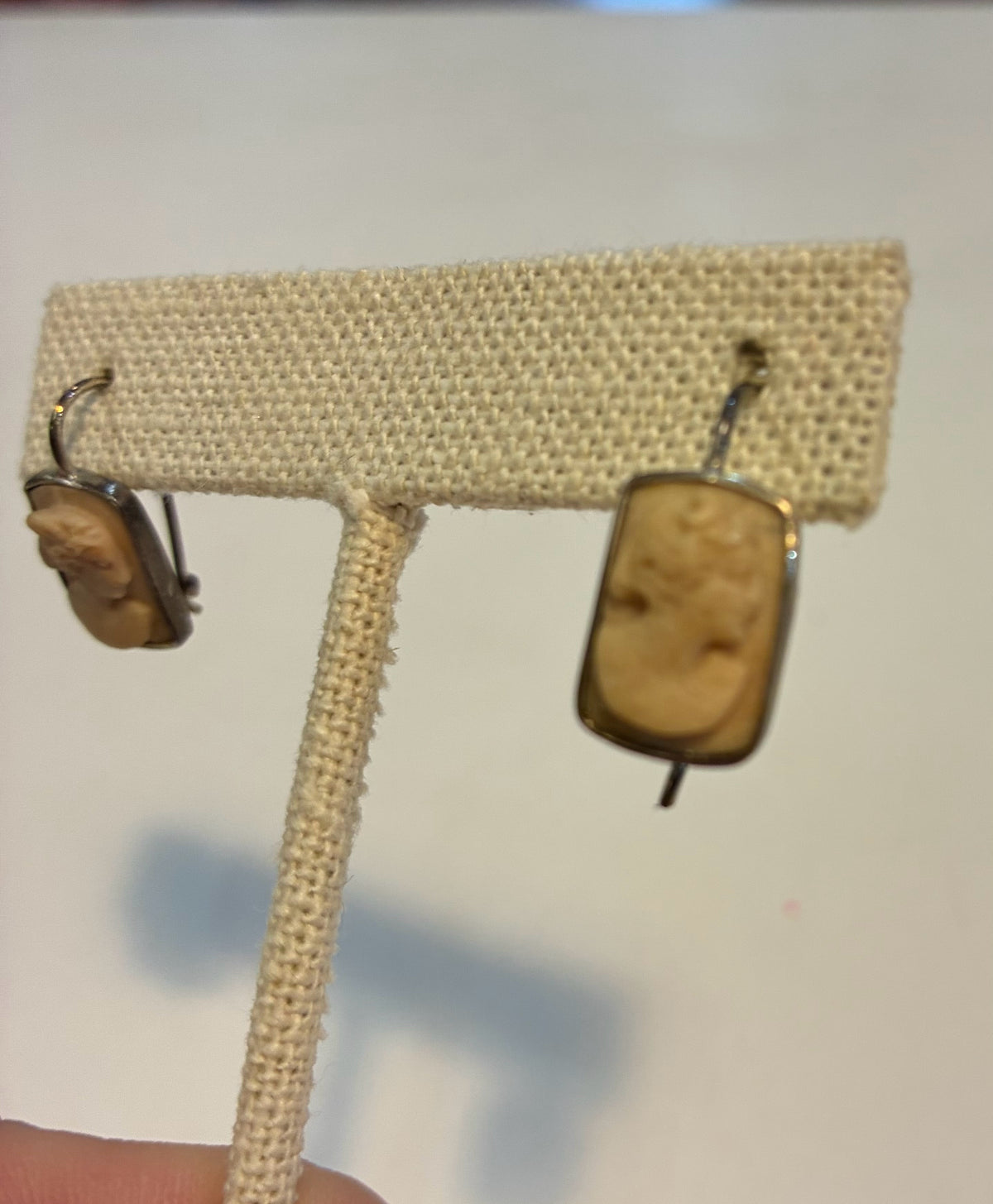 Italian Lava Cameo  Earrings