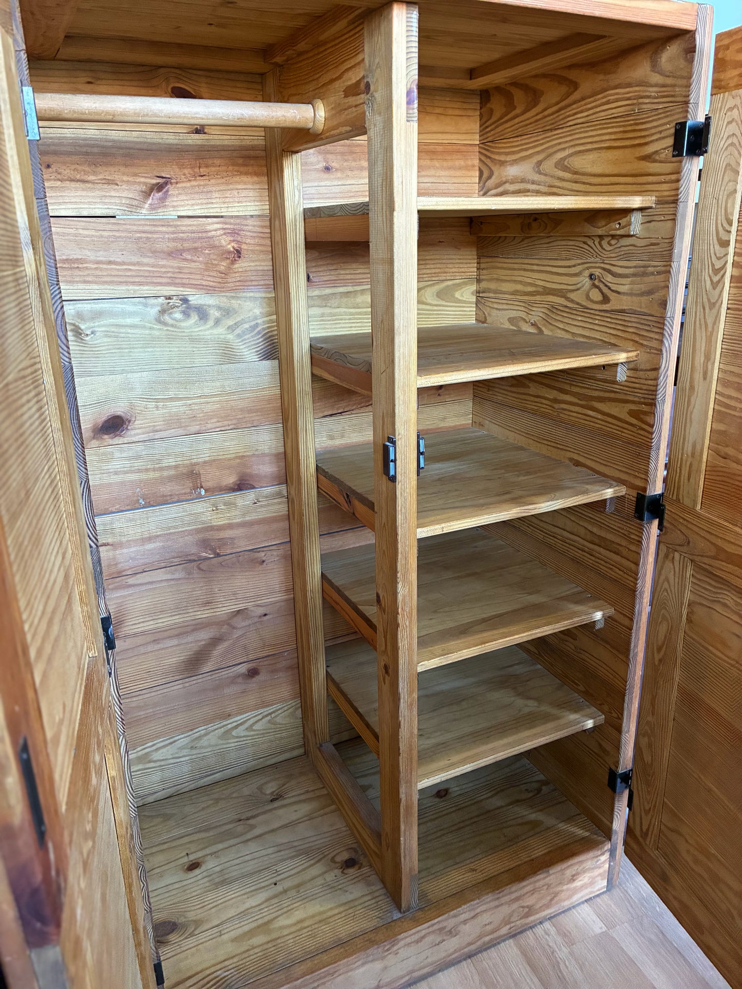 Honey Pine Wardrobe Cabinet