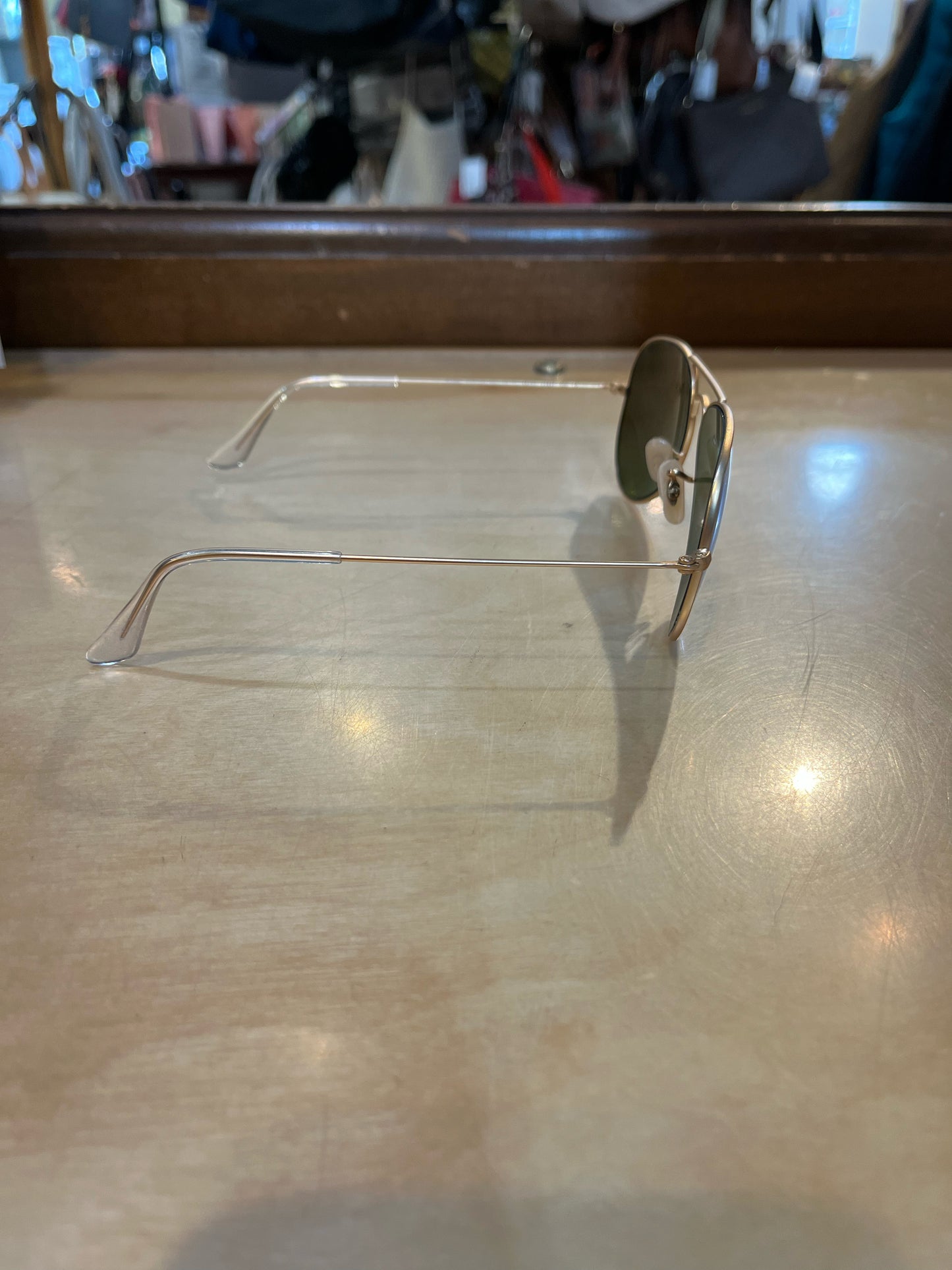 Ray Ban "Aviator Classic" Gold & Green Lenses Sunglasses