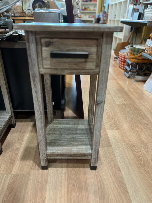 Gray Two Shelf End Table