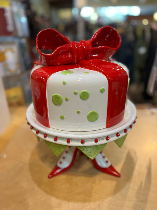 Dept 56 Krinkles Christmas Heels Cake Stand And Cover Patience Brewster 2003
