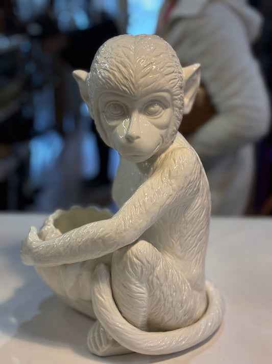 Vintage Blanc De chine Monkey Planter Bowl