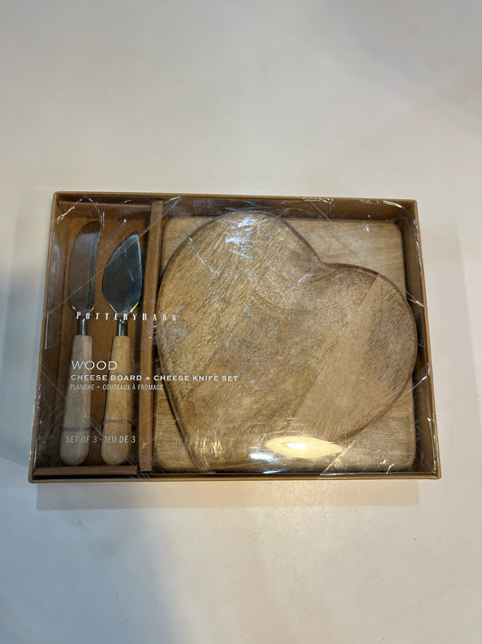 Heart Shaped Pottery Barn cheese board set