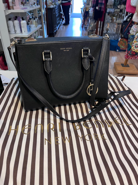 Henri Bendel Black Structured Satchel