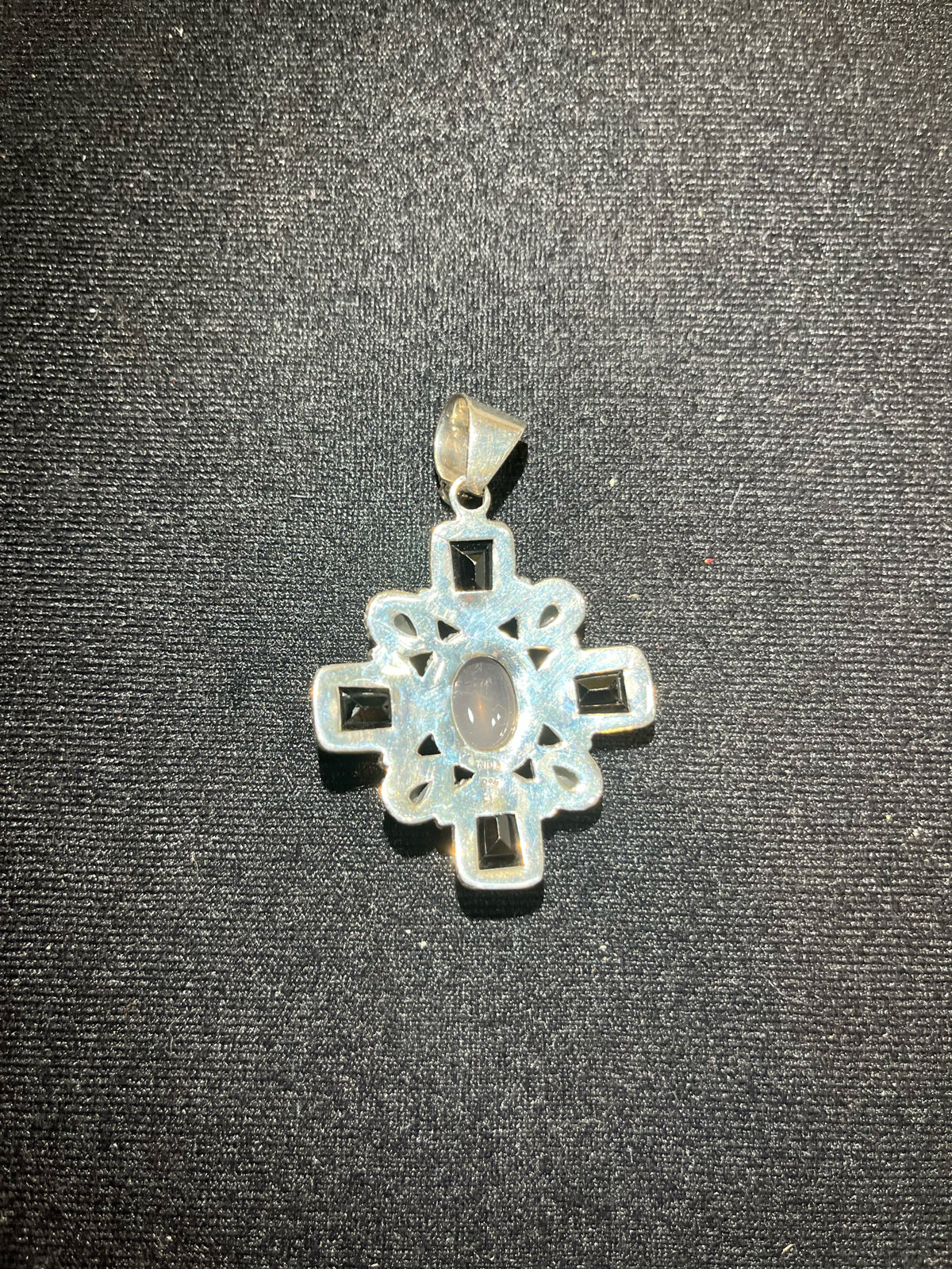 Rose Quartz & Smoky Topaz Cross Pendant