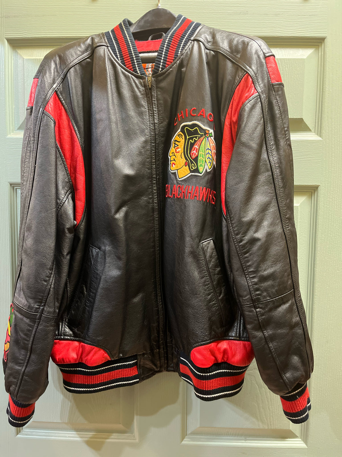 Chicago Blackhawks Leather Bomber Jacket
