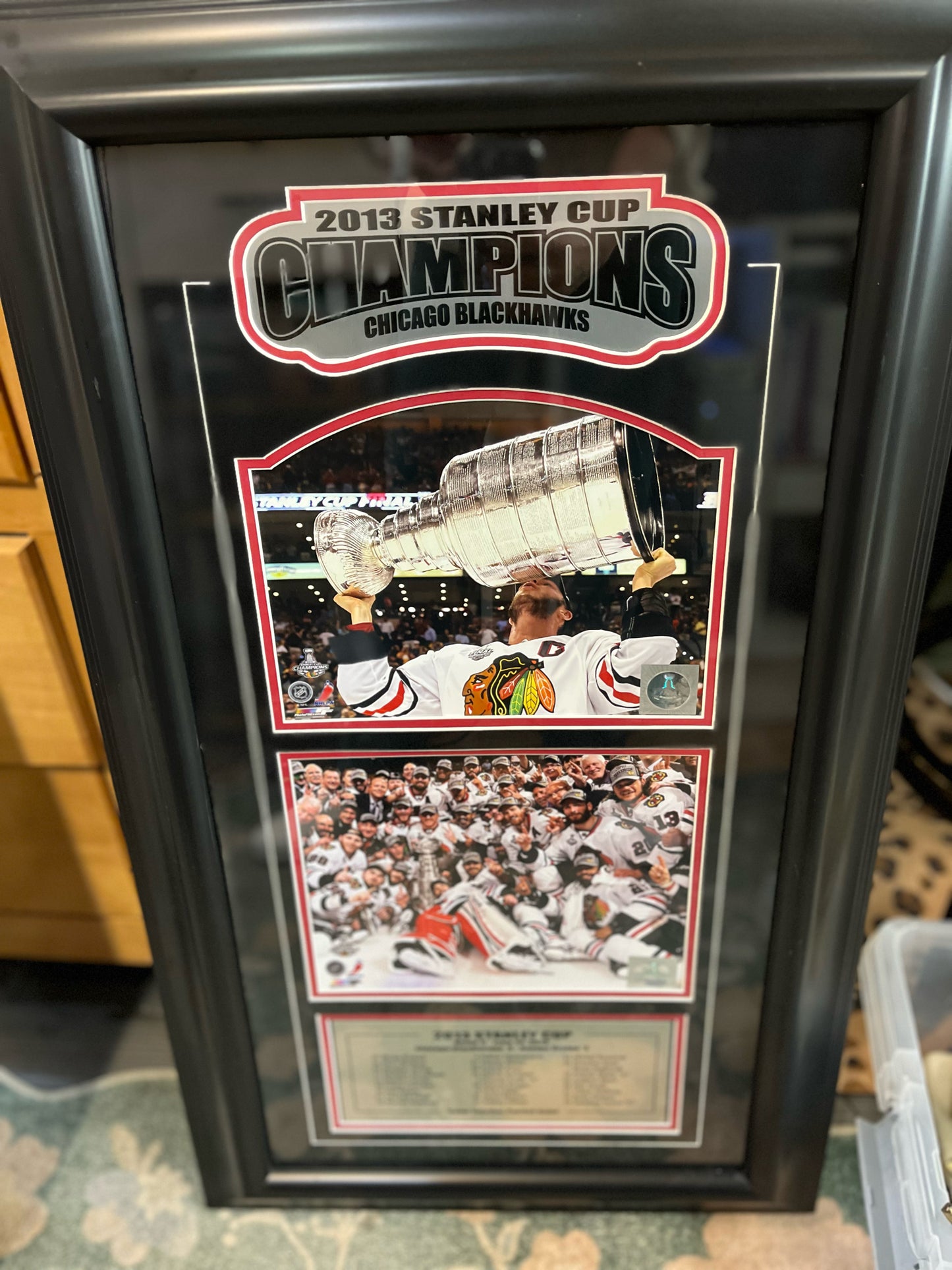Blackhawks 2013 Stanley Cup Champions Framed Art