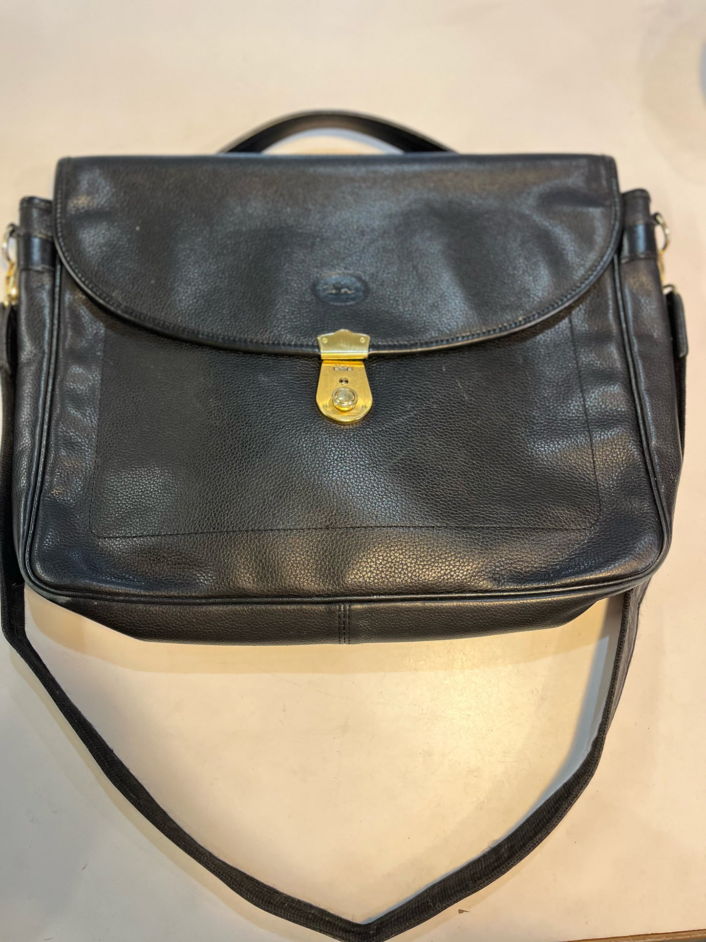 Longchamp Black Leather Briefcase