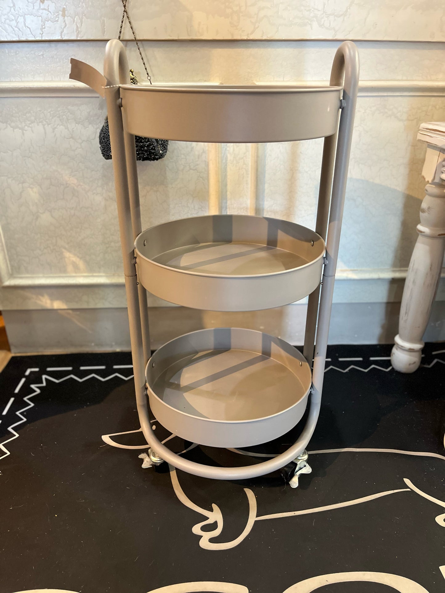Gray Three Tier Rolling Cart