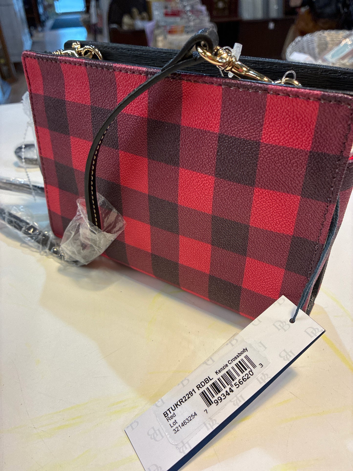 NWT Dooney & Bourke Red Buffalo Plaid Kenzie Crossbody