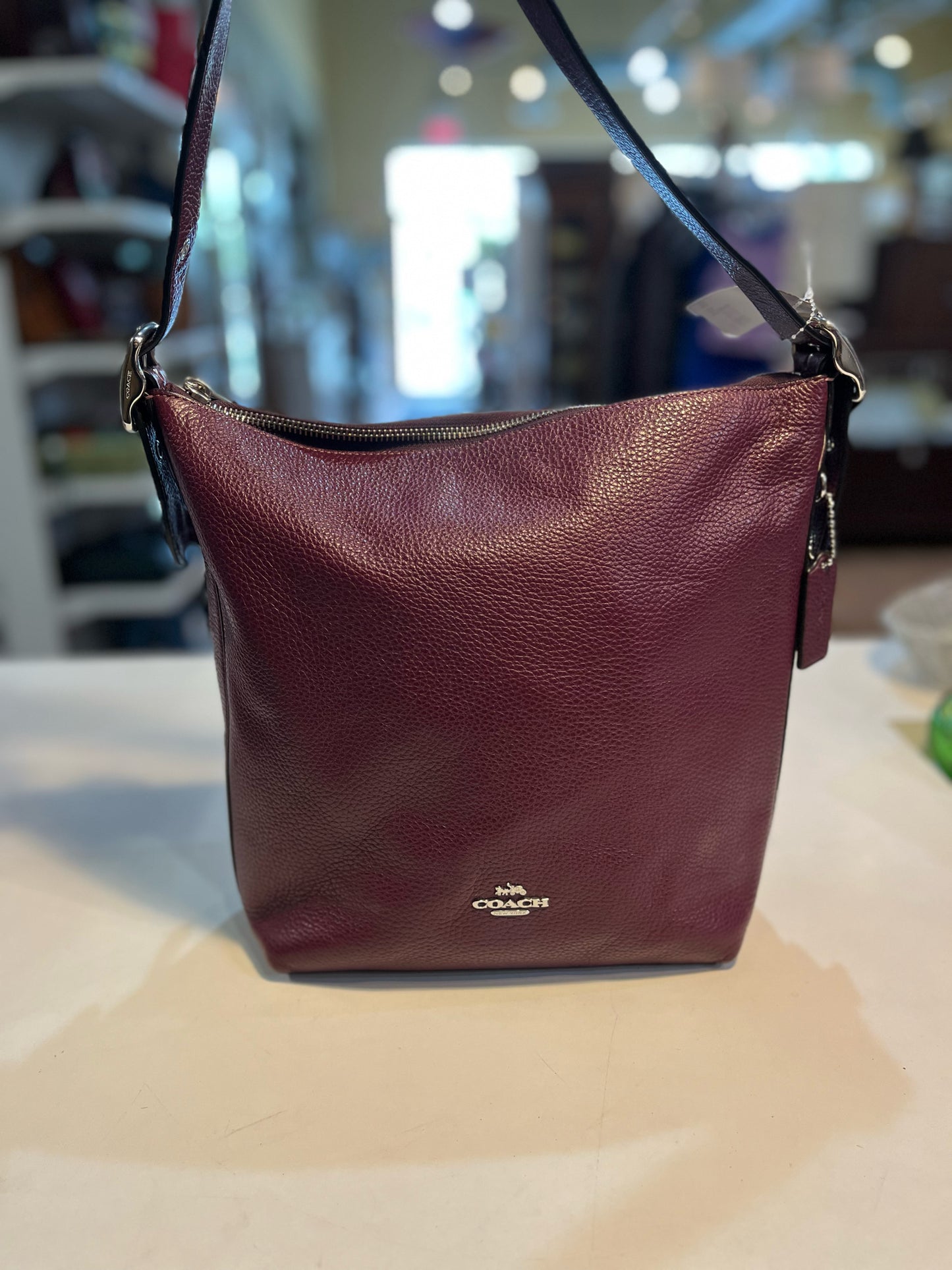Coach Burgundy "Val Duffle" Handbag