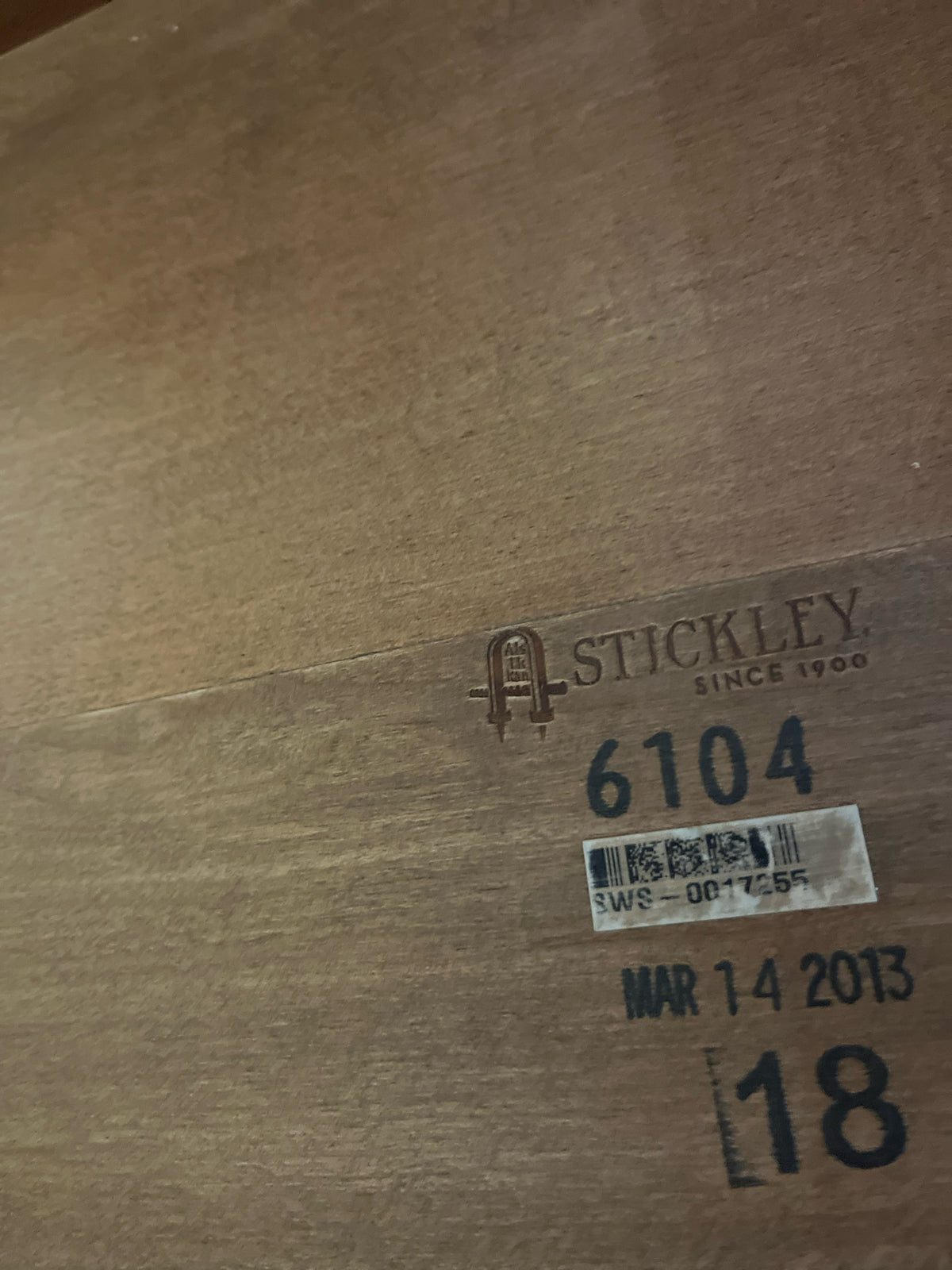 Stickley Brown Square Modern Lamp End Table