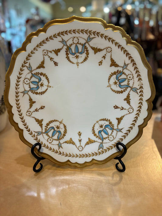 Blakeman & Henderson Limoges Gold & Blue Plate