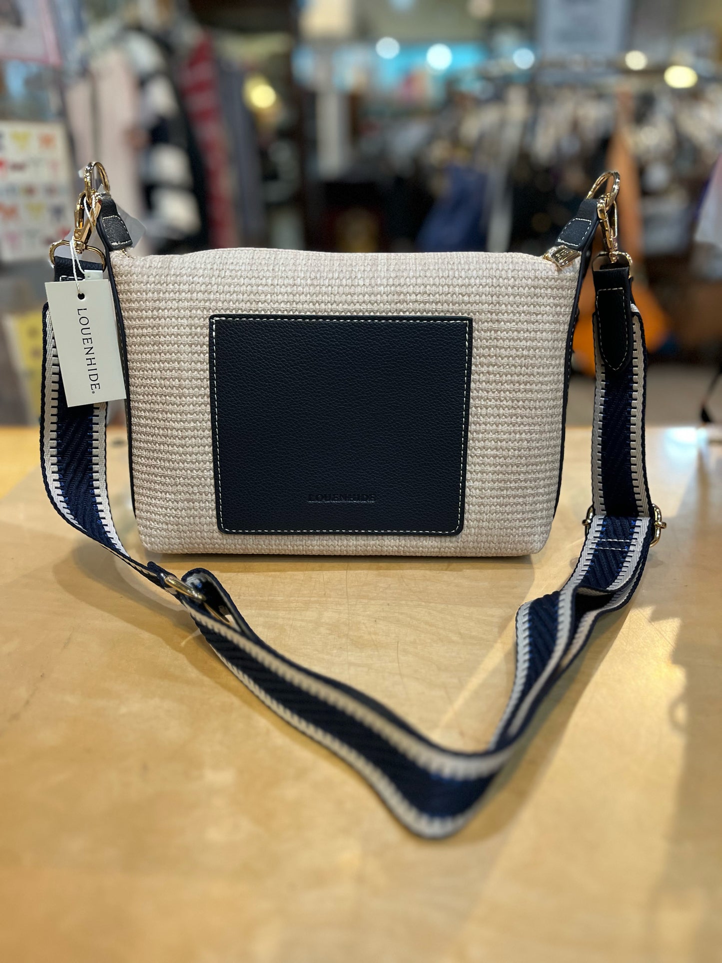 NWT Louenhide Navy & Cream “Havana” Crossbody