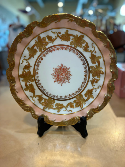 Blakeman & Henderson Limoges Pink & Gold Plate