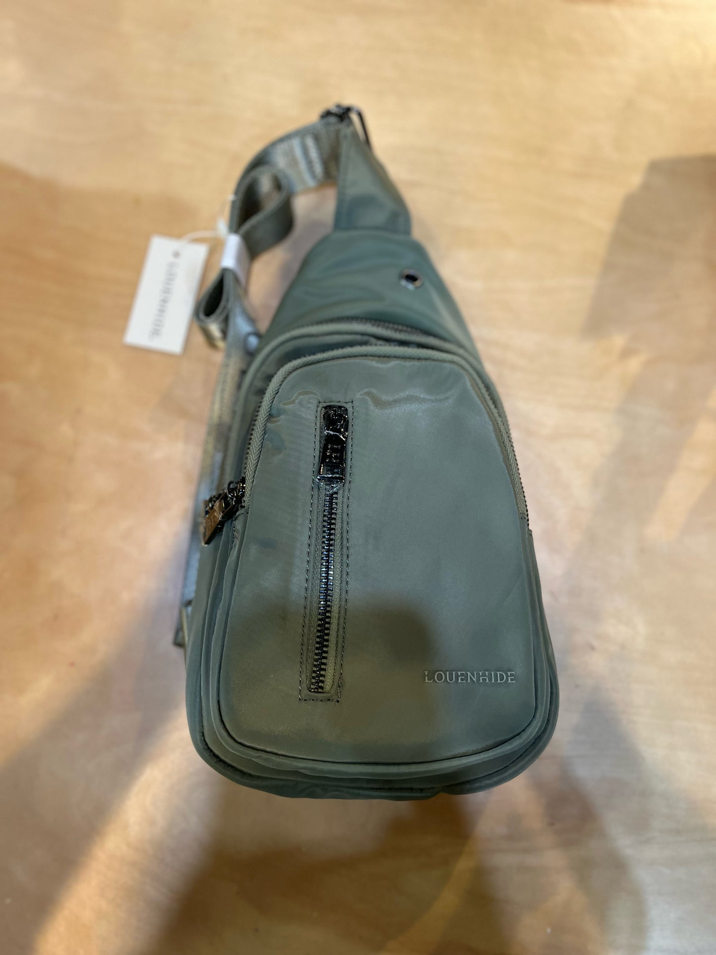 NWT Louenhide Olive Green “Boyd Nylon Sling”