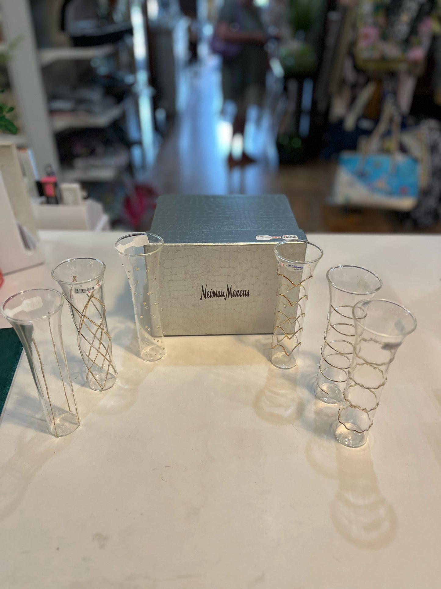Neiman Marcus Set of 6 "Abigail Razzle Dazzle" Glassware