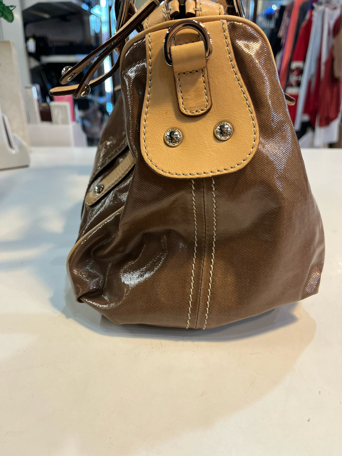TOD's G line Bauletto Bag Coated Canvas & Leather