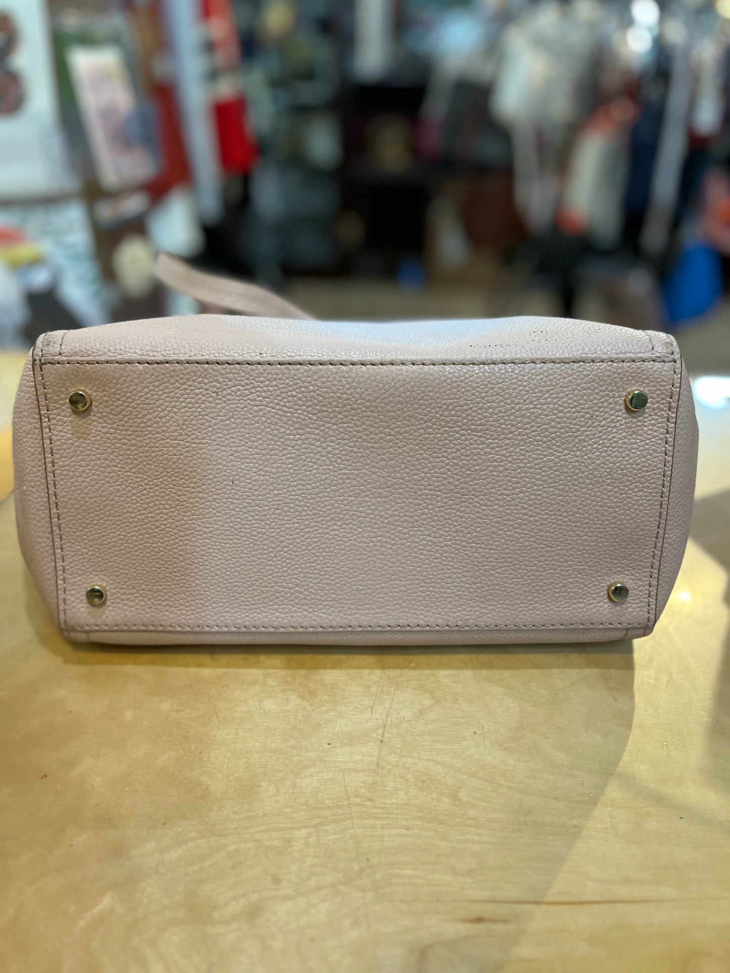 Kate Spade Pink Pebble Leather “Orchard Street Maya” Handbag