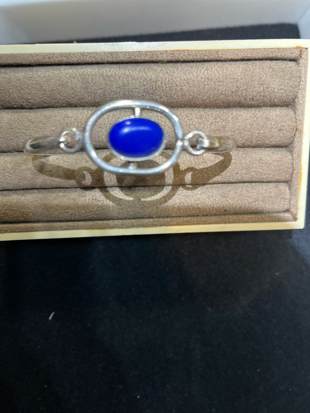 Taxco Sterling Silver Lapis Cuff Bracelet