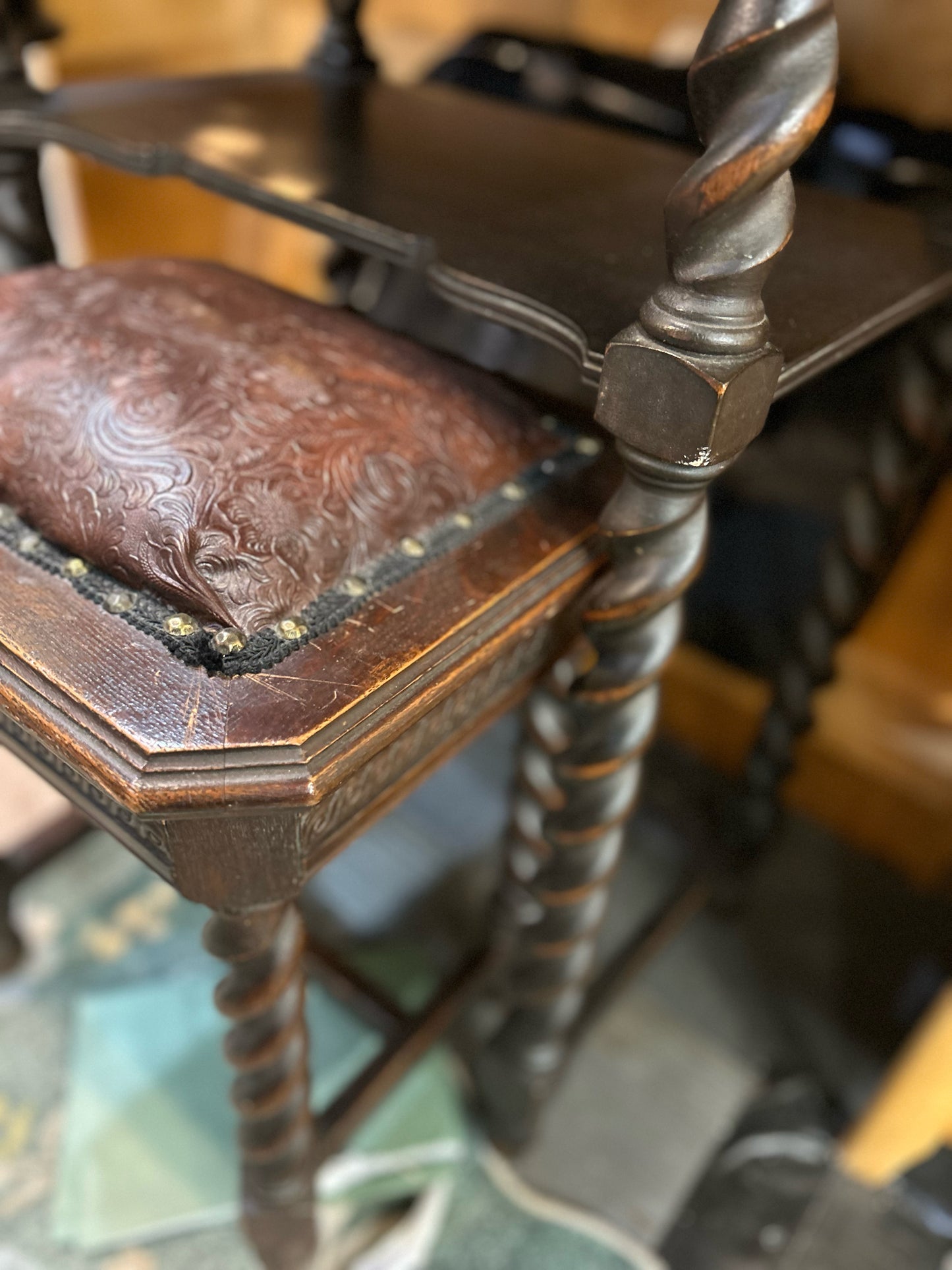Antique Jacobean Revival Table and Bench SET