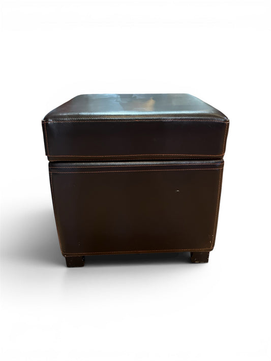Faux Leather Ottoman