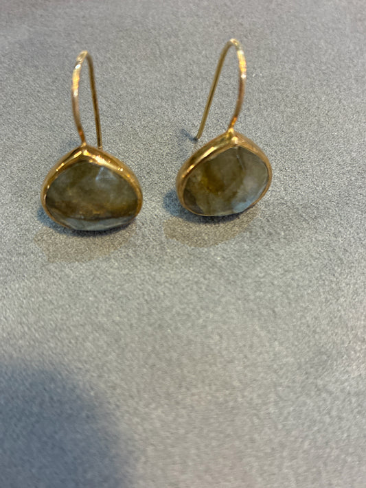 Melissa Joy Manning S.S. & bezel labradorite teardrop earrings