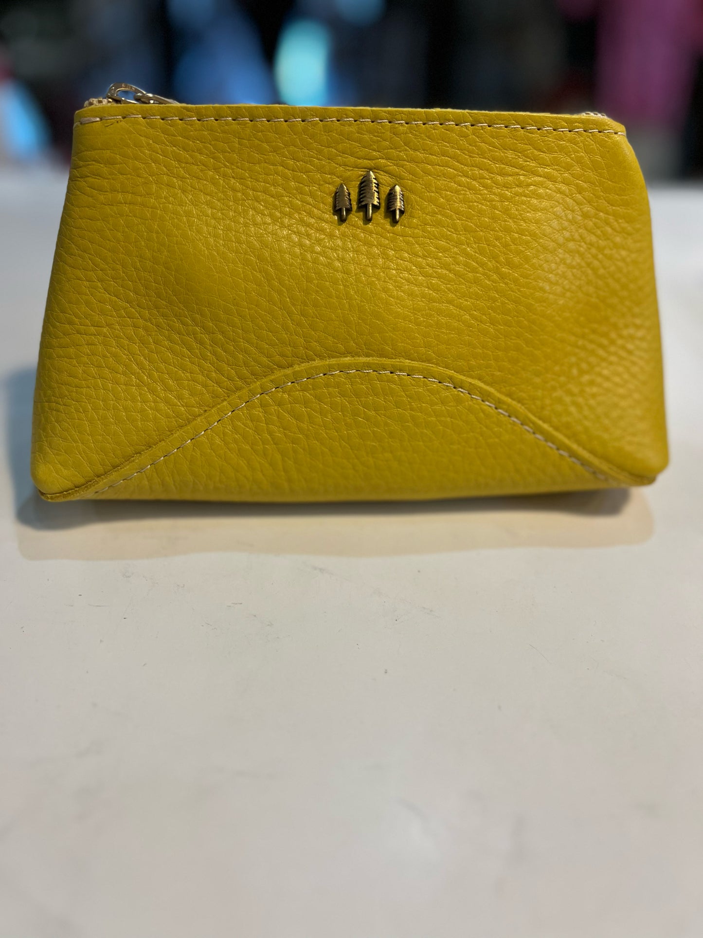 Portland Leather Goods Mustard "Sundaze Makeup Bag" Cosmetic Bag