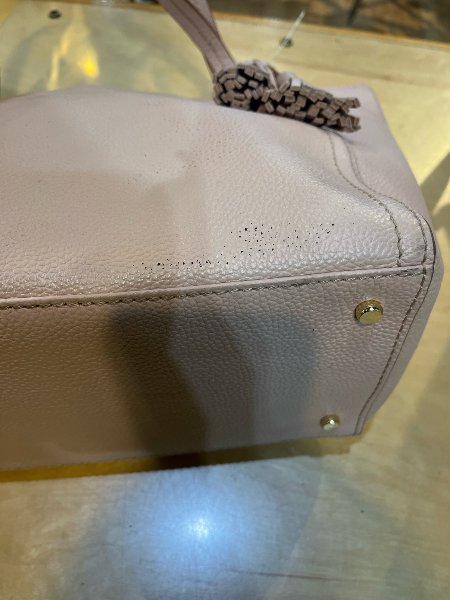 Kate Spade Pink Pebble Leather “Orchard Street Maya” Handbag