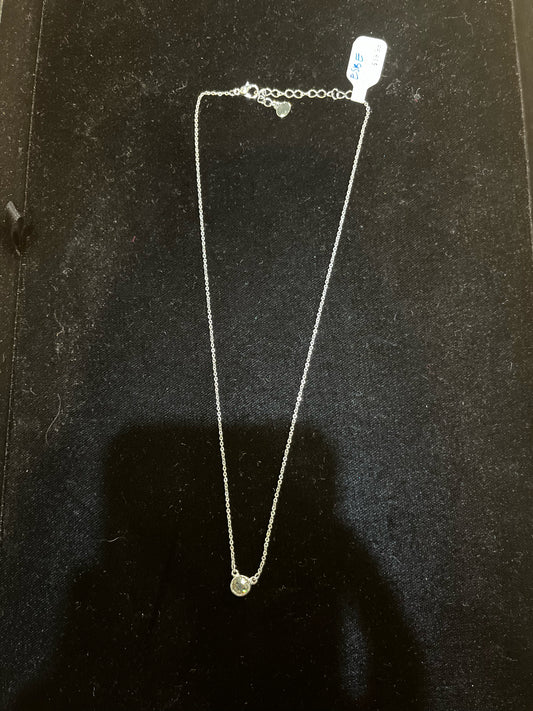 ESBE Silver Chain w/ small green stone Necklace