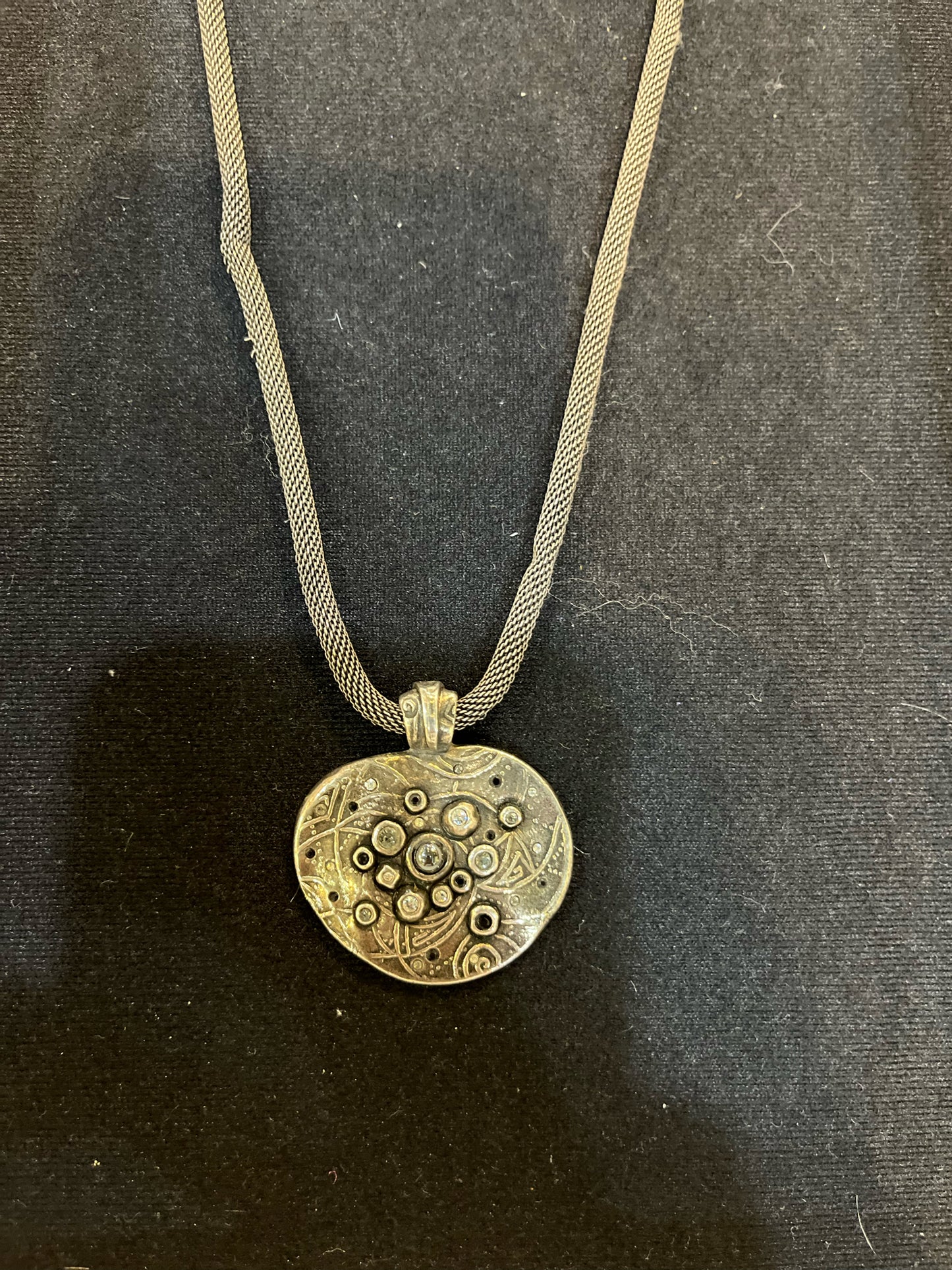 Patricia Locke Silver and Crystal Pendant Necklace
