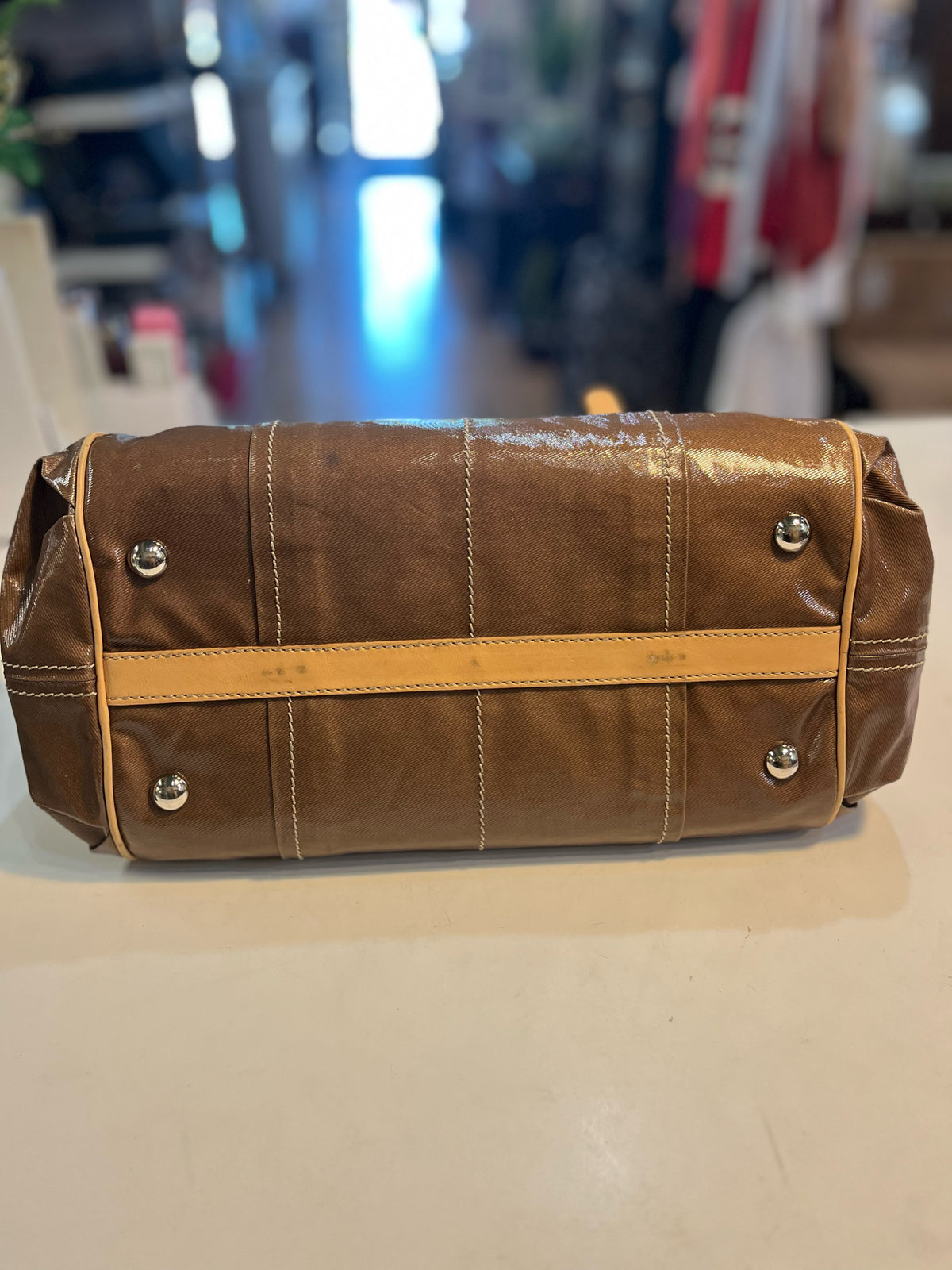 TOD's G line Bauletto Bag Coated Canvas & Leather