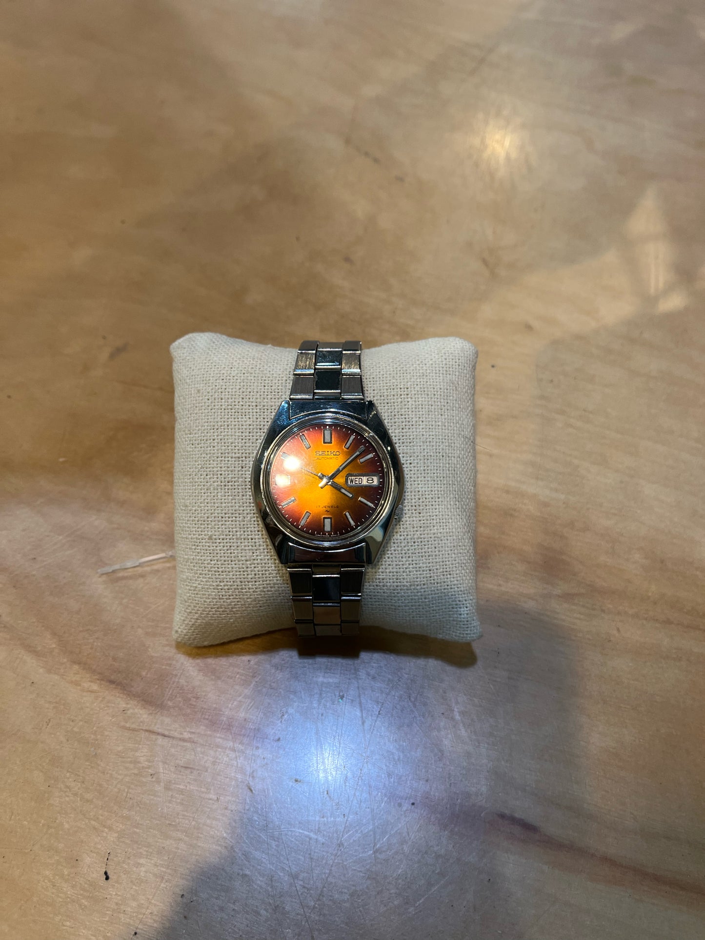 Vintage Seiko Stainless Steel & Sunburst Gradient Watch