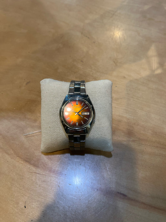 Vintage Seiko Stainless Steel & Sunburst Gradient Watch