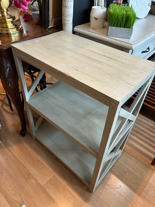 Gray Two-Tiered Bookshelf