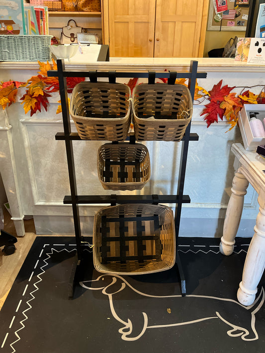 Longaberger Hanging Basket Wood Stand Set