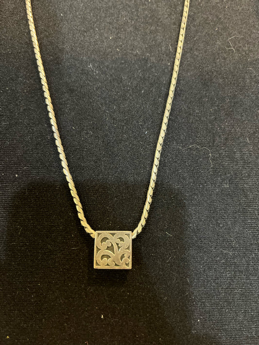 Lois Hill Sterling Silver Square Pendant Necklace