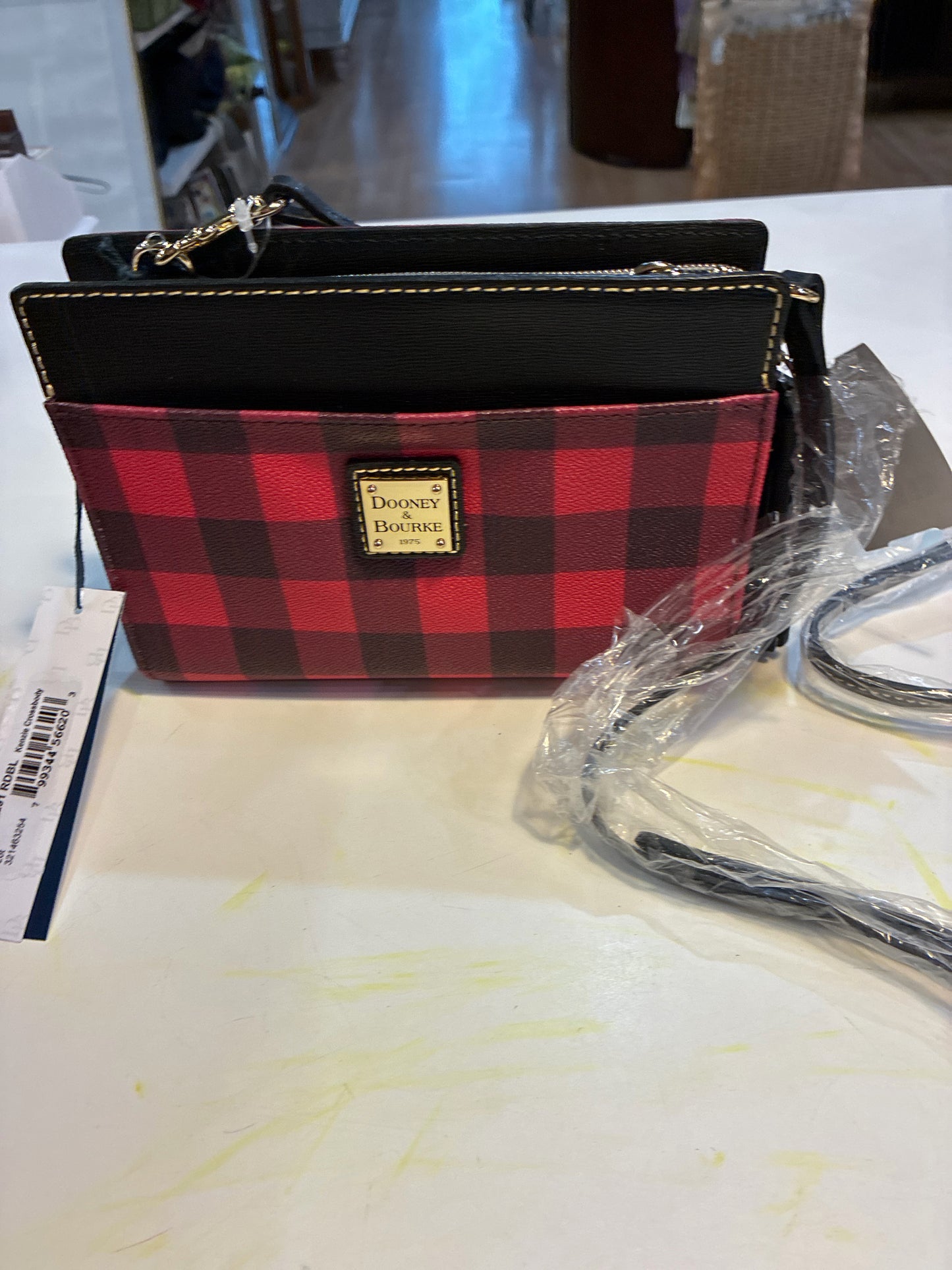 NWT Dooney & Bourke Red Buffalo Plaid Kenzie Crossbody