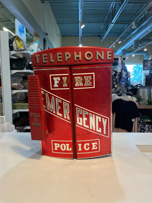 Antique Red Emergency Telephone Call Box