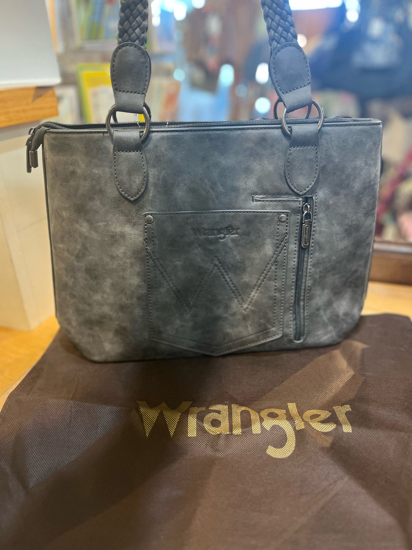 Wrangler Distressed Gray Handbag