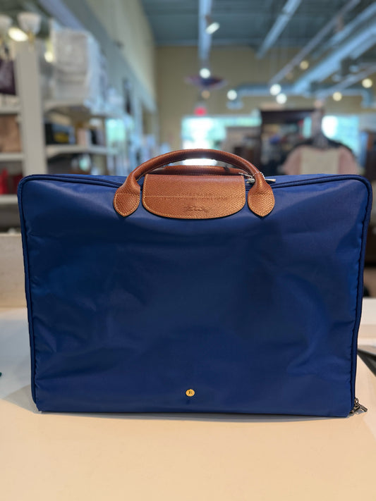 Longchamp Blue "Le Pilage Valise Travel Bag" Suitcase